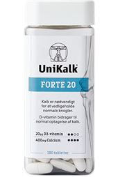 Unikalk Forte (180 stk) Kosttilskud med kalk og D-vitamin. 