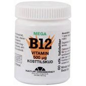 B 12  Vitamin 500 ug. 60 tabletter. TILBUD