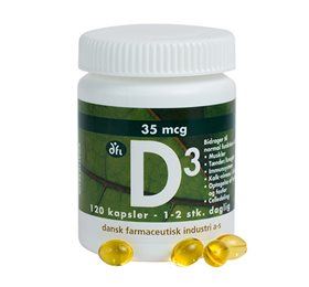 D 3 Vitamin 35mcg 120 kapsler TILBUD så længe lager haves