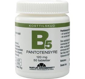 B 5 Pantotensyre 120 mg. 50 tabletter
